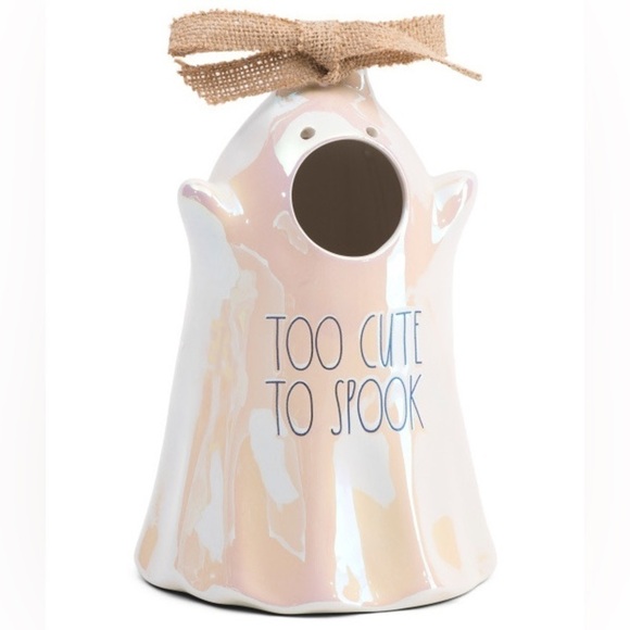 👻NEW Rae Dunn - TOO CUTE TO SPOOK - Luster Ghost Birdhouse by Rae Dunn - Picture 1 of 4